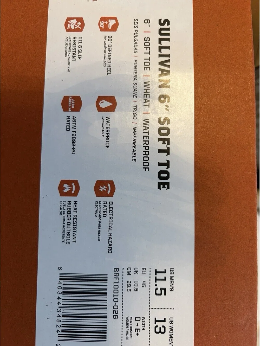 BRUNT SULLIVAN Soft Toe Work Boots - Men’s Size 11.5— Wheat - (NEW IN BOX)